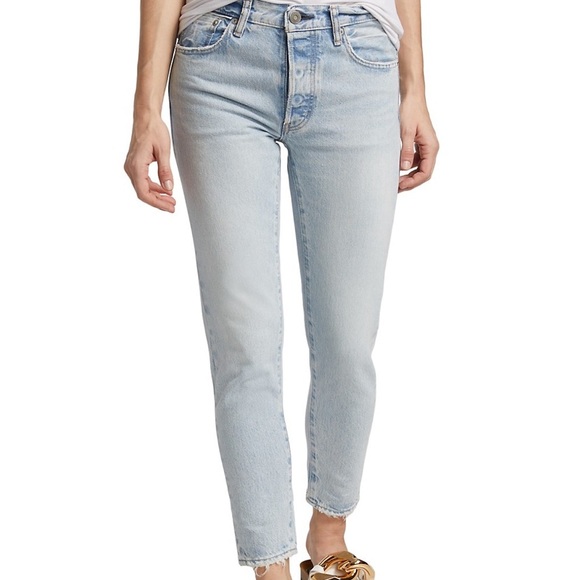 MOUSSY Vintage Style Jeans Naval Tapered Light Blue Mid-Rise Button Fly NWT - Picture 2 of 9